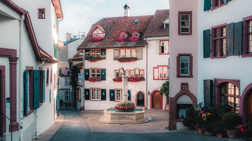 Pittoreske Häuser in der Altstadt von Basel