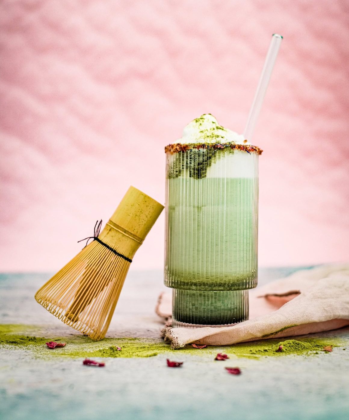 Matcha Latte schön dekoriert